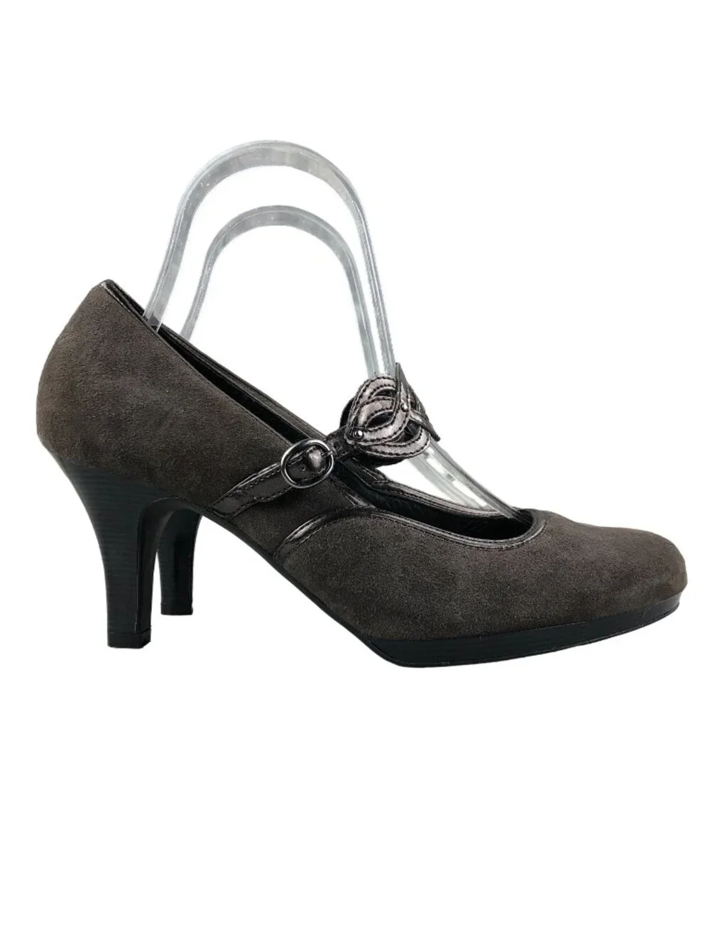 Clarks Women's Size 7.5M Artisan Brown Suede Leather High Heel Mary Jane Pumps